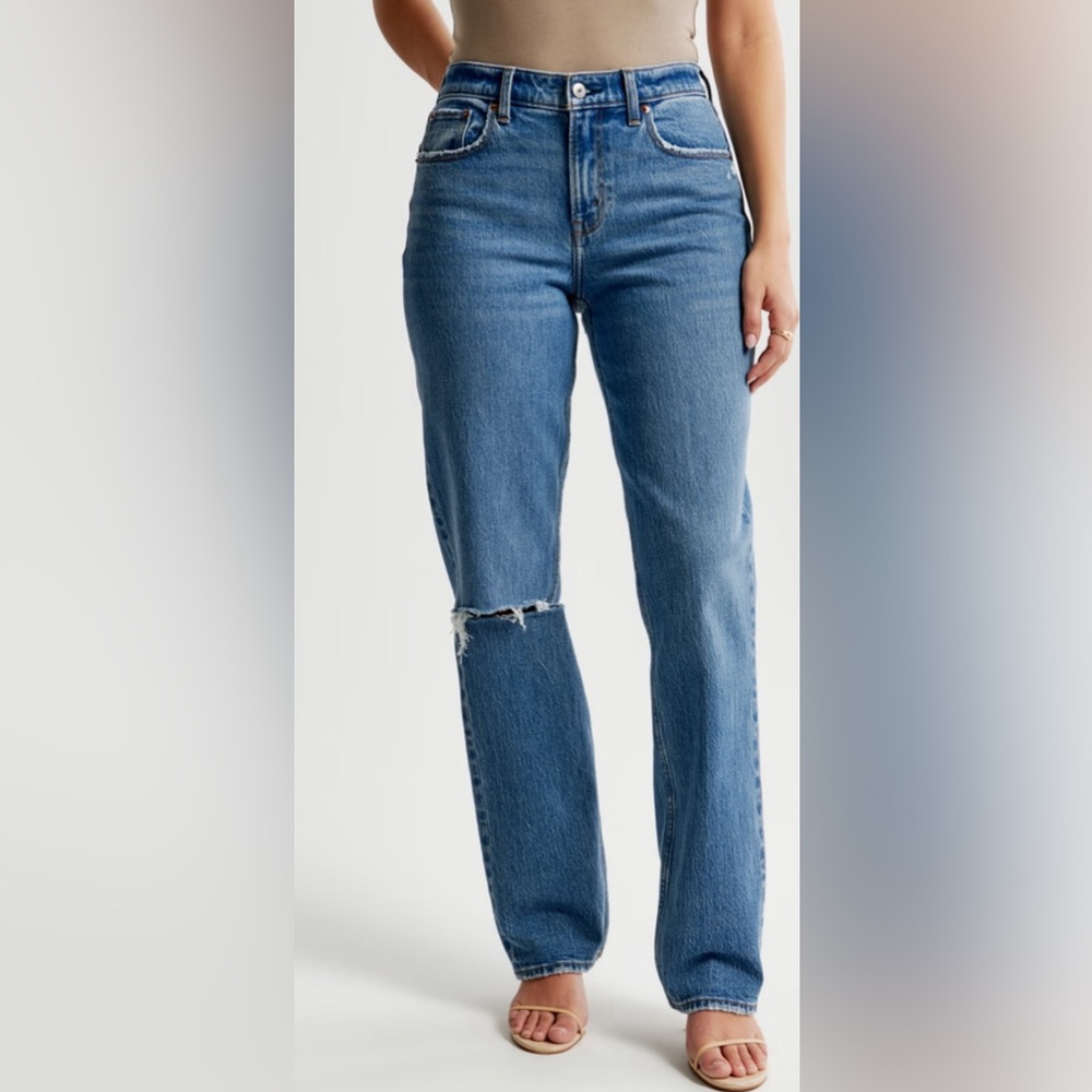 medium was mid rise abercrombie jeans